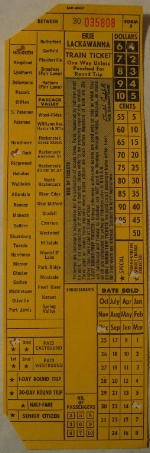 Erie Lackawanna Train Ticket
