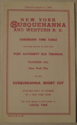 New York, Susquehanna and Western Timetable