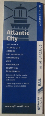 New Jersey Transit Atlantic City Timetable