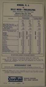 Conrail Timetable