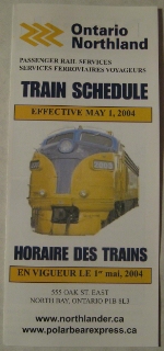 Ontario Northland Timetable