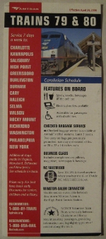 Amtrak North Carolina Timetable