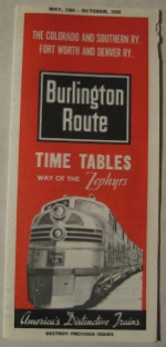 Burlington Route Timetable