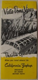 California Zephyr Vista Dome Pamphlet
