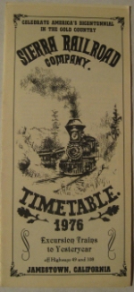 Sierra Railroad Timetable