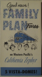 Pamphlet for Western Pacific's Family Plan Fares