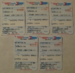 A set of Amtrak ticket stubs