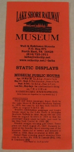 Pamphlet for Lake Shore Railway Museum's Static Displays