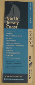 New Jersey Transit North Jersey Coast Timetable