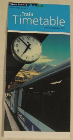 TranzScenic Train Timetable