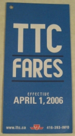 Toronto Transit Company Fares Booklet