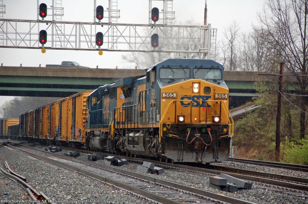 Rocky Mount North Carolina bound Q439-10 with CSXT 565(AC44CW) & CSXT 8099(SD40-2) ex-SBD 8099(SD40-2), L&N 8099(SD40-2)CSX 565