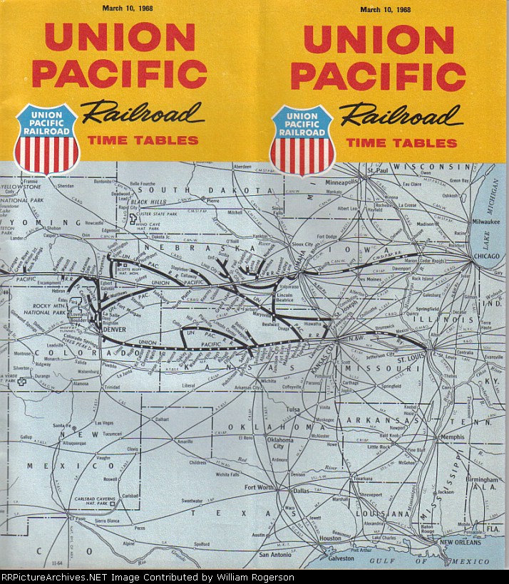 Union Pacific Railroad (UP) System Time Tables - 1968