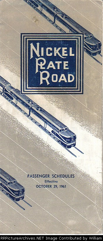 Nickel Plate Road, Passenger Services Time Tables - 1961