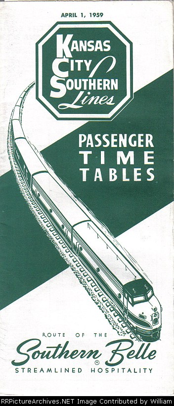 Kansas City Southern Railway Passenger Time Tables - 1959