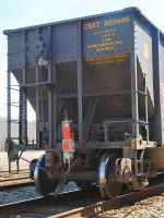 Last hopper car showing telemetry device