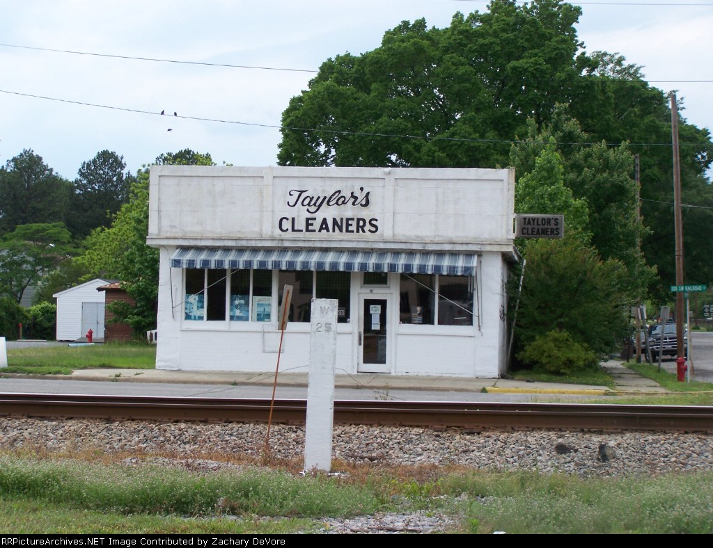 Taylor's Cleaners Sits 25 Miles from Somewhere (Rocky Mount would be likely - could be Weldon with the W)