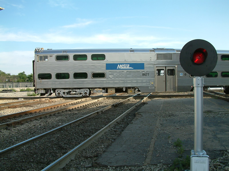 Empty commuter train heads for the yard