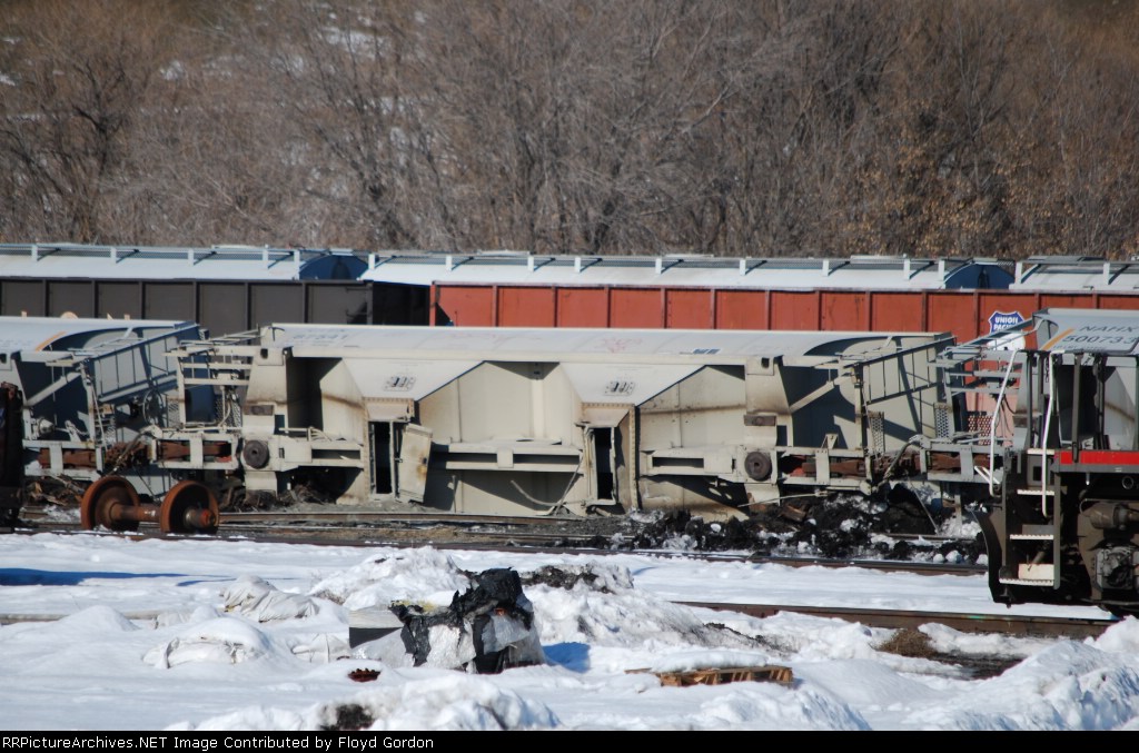 Derailed covered hopper 