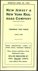Erie Railroad Passenger Time Table-NJNY Branch 1961