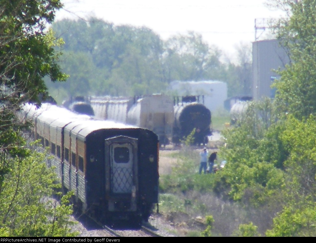 The Ski Train Passing A Couple Railfans & The Lena Ethinol Plant