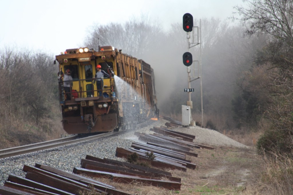 Harsco Railgrinder leaving the scene