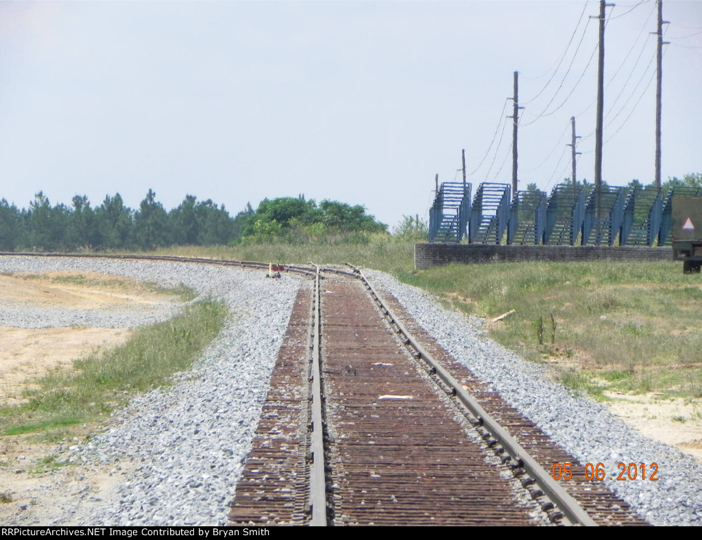 Close up of end of track on recently relaid Albany and Northern line