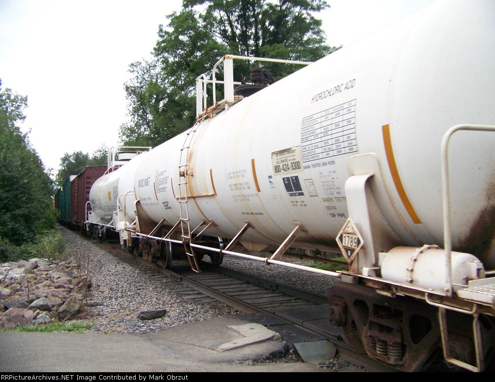 Tank cars carrying hydrochloric acid