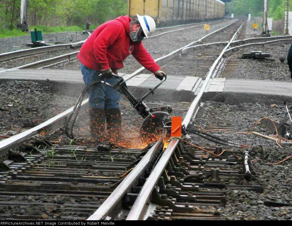 First cut on bad rail section