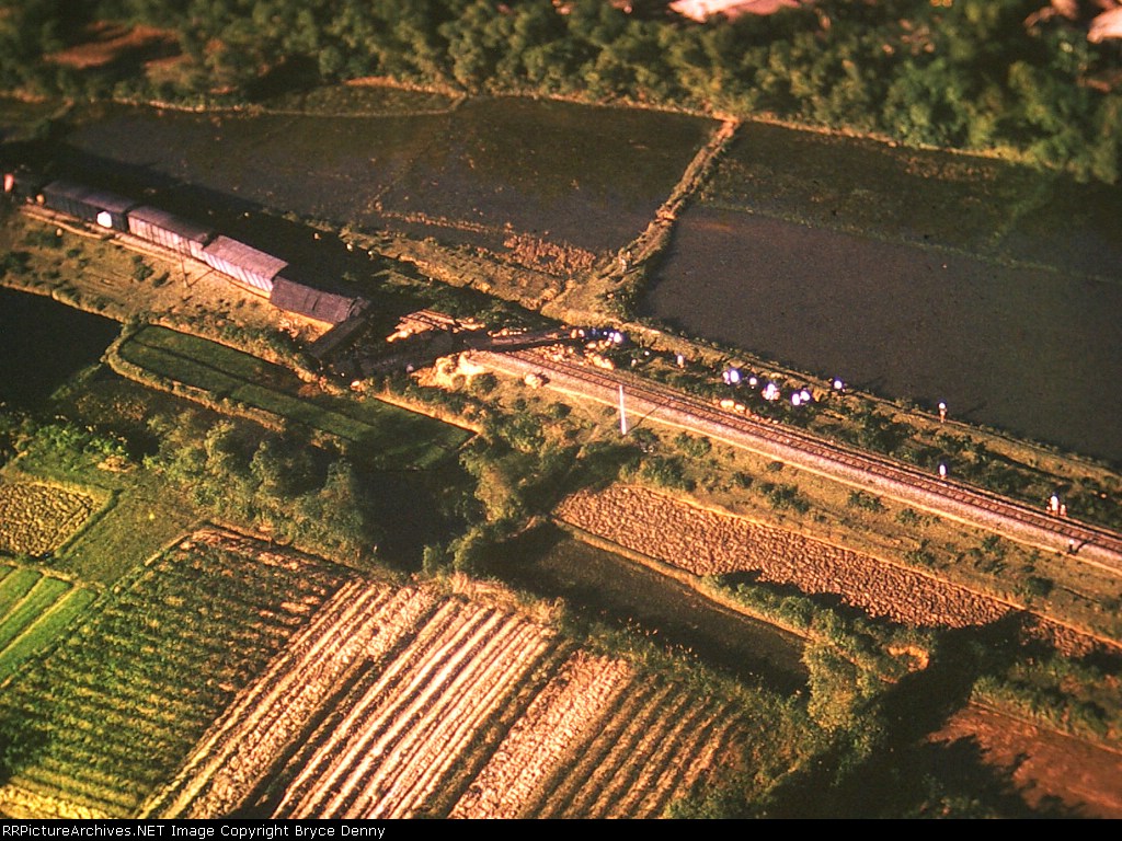 Steam Train Wreck in South Vietnan