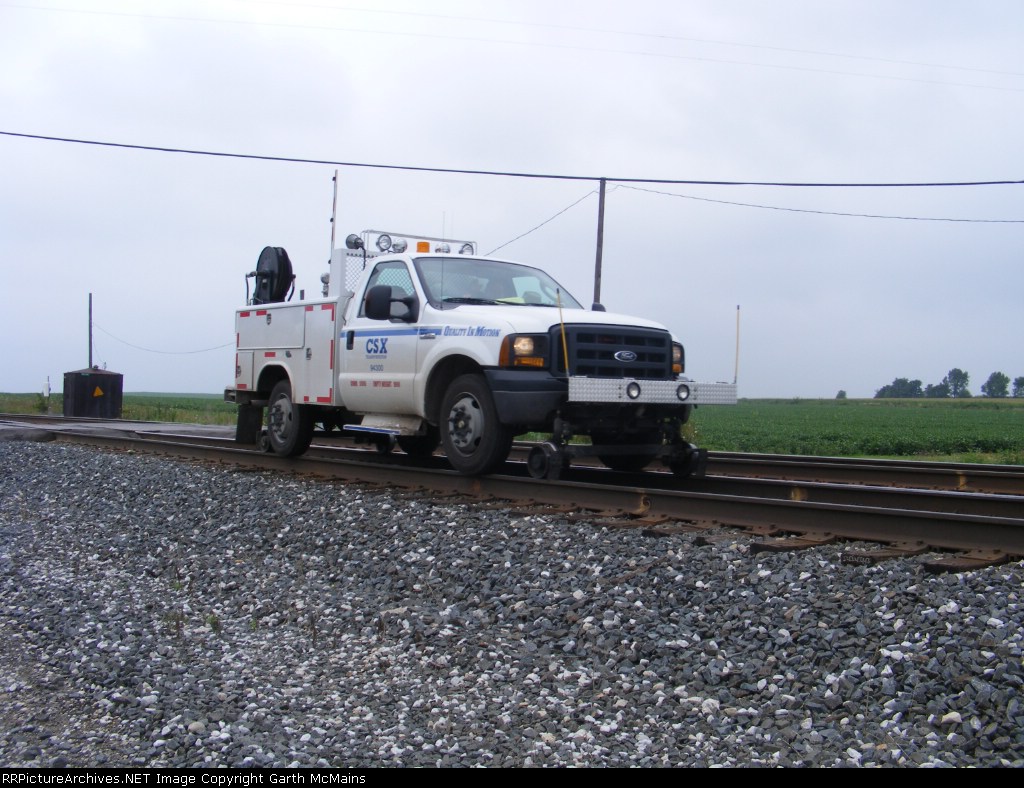 Foreman Hall in the hi-rail truck