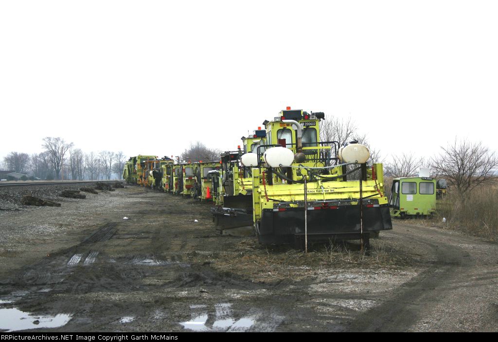 The MoW vehicles used to replace the ties on track 1