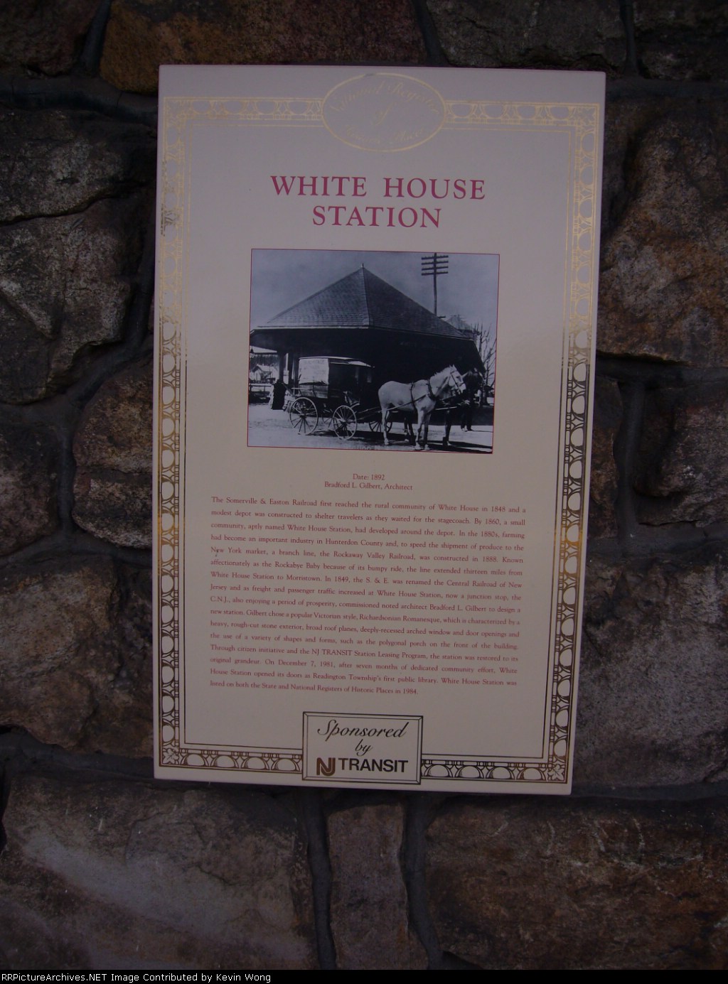 Historical sign on White%House statioq