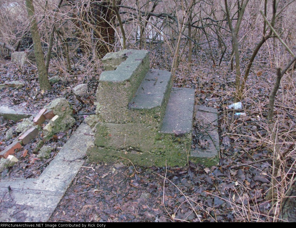 Foundation of old interlocking ITS & CNW Mt.Clair mine siding