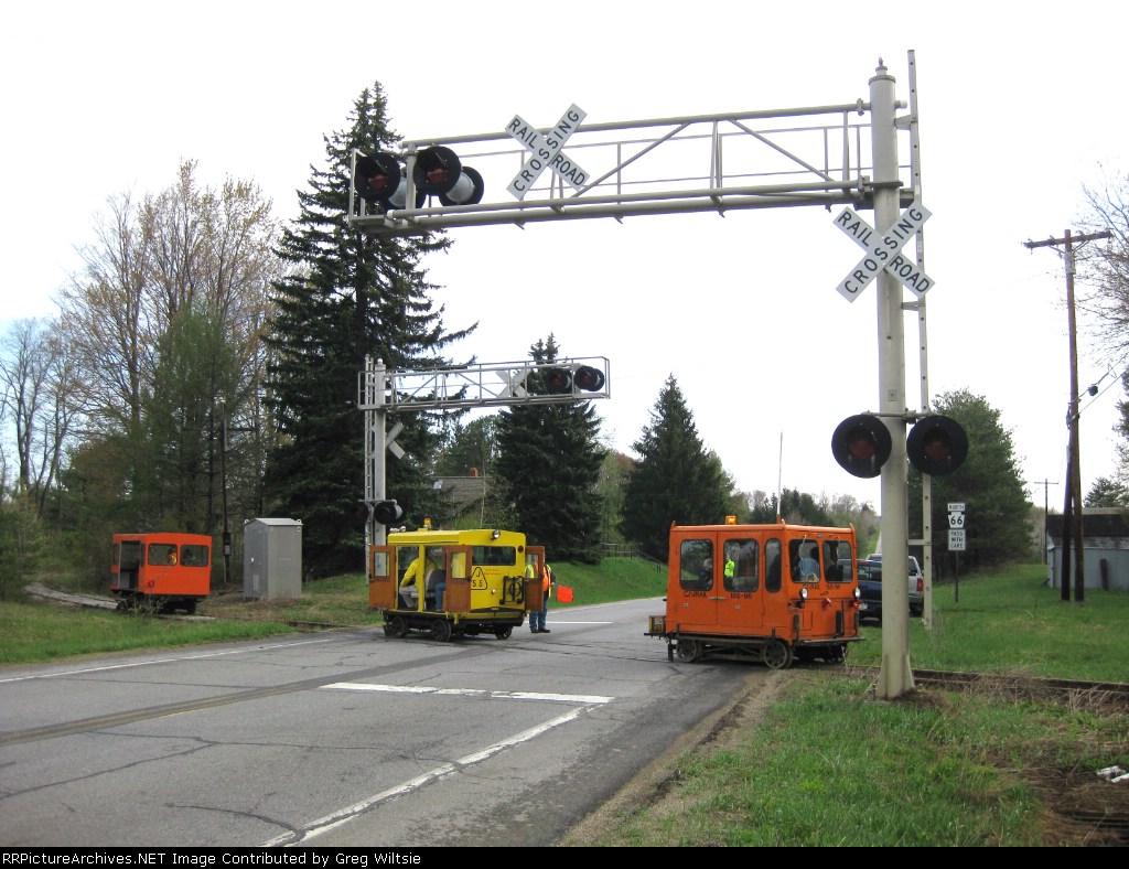 The A cars make their way slowly across Route 66