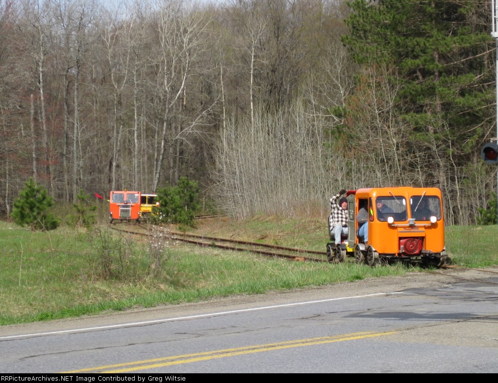 The cars pass over Route 948