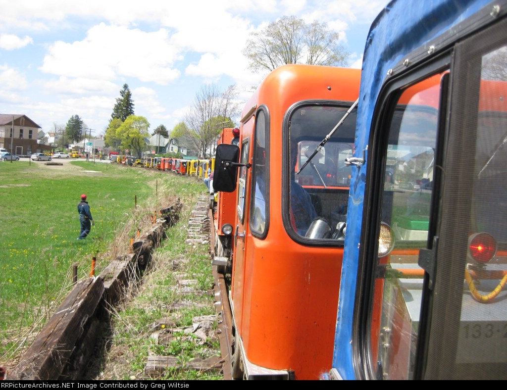 The lineup of cars after lunch