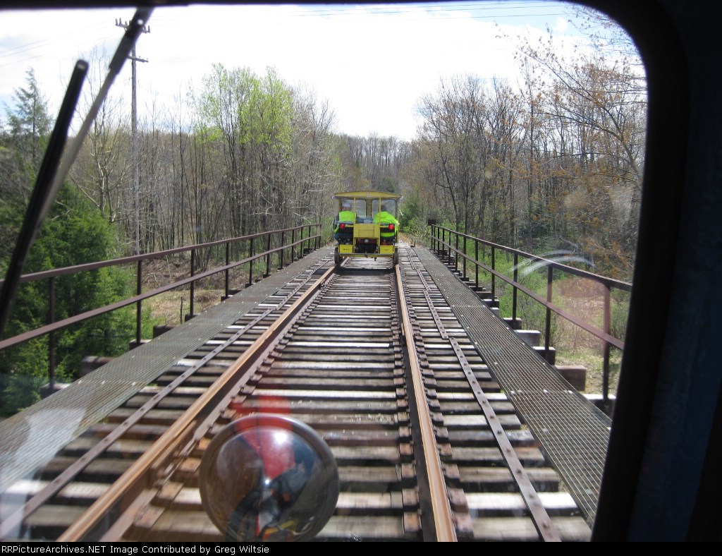 We make our way across the bridge the goes over the Allegheny and Eastern