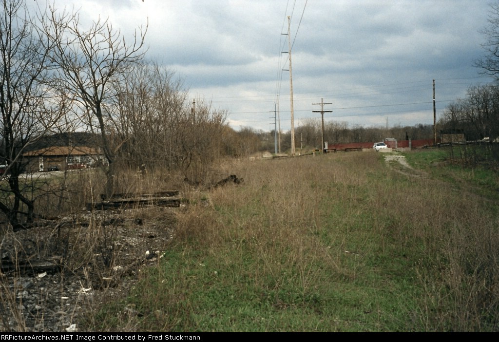 Looking east, the westbound was where the ties are and the eastbound was where I'm standing. 