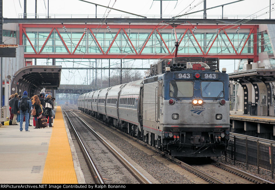 Northbound Regional train heads for NY as it barrels thru the station on track 3