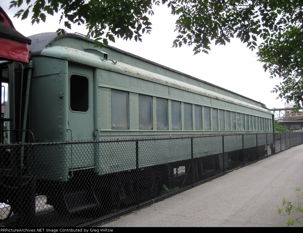 A coach on display near Station Square