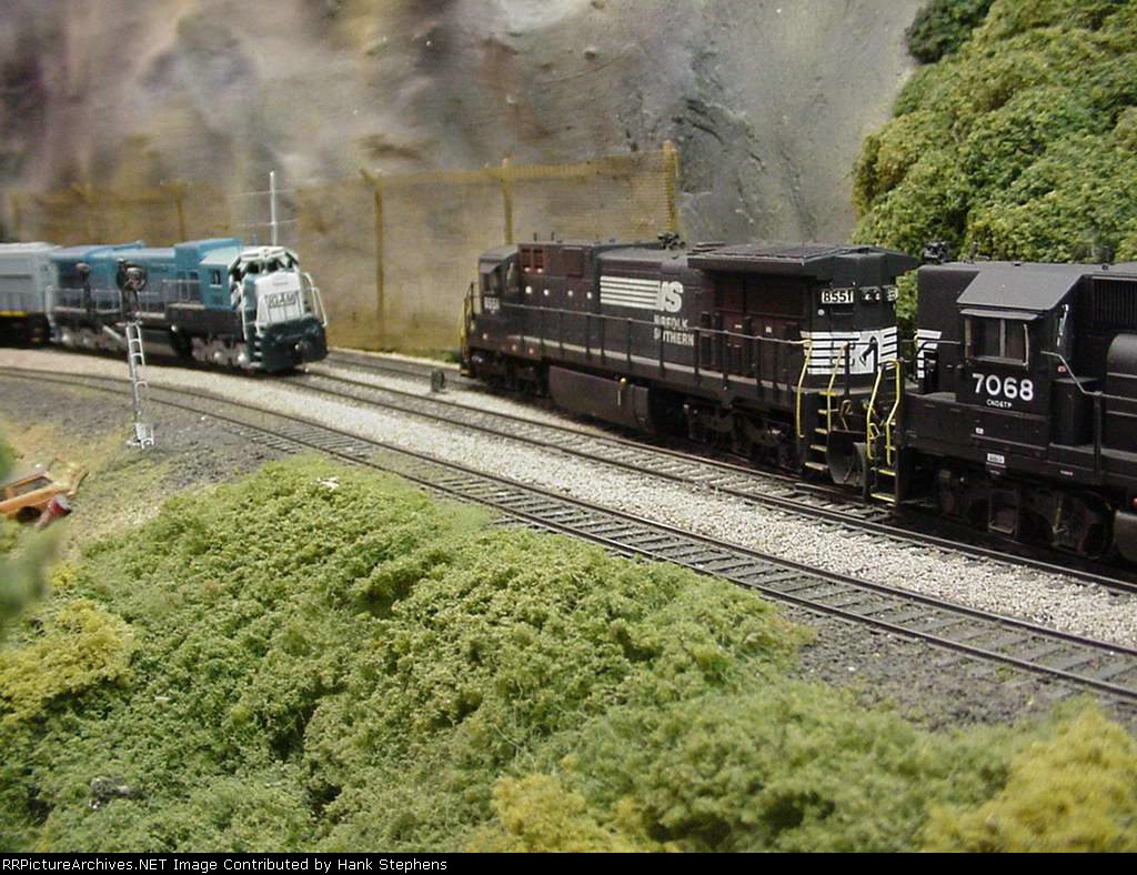 Picture One--Derailment on freelanced Georgia Midland RR ex SAL main near Birmingham has created a day of reroutes.  NS meets a reroute near Phenix City, AL