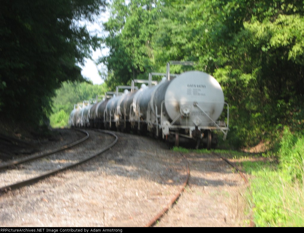 Stored tankers looking south