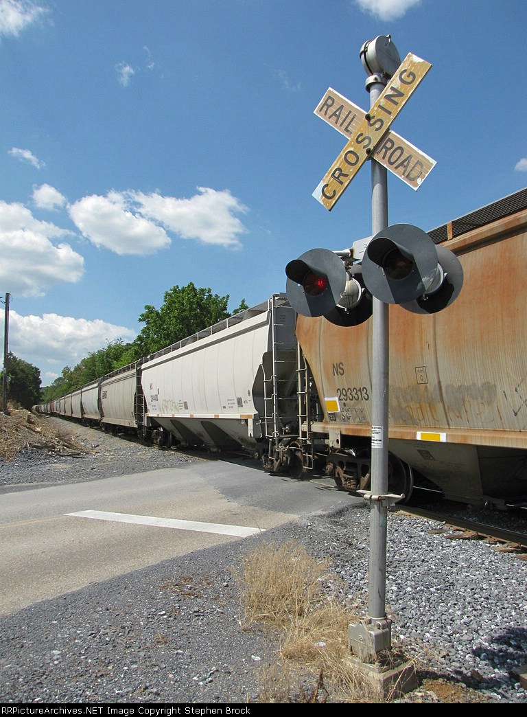 Grain cars on the V92 crossing Buttermilk Creek Rd.