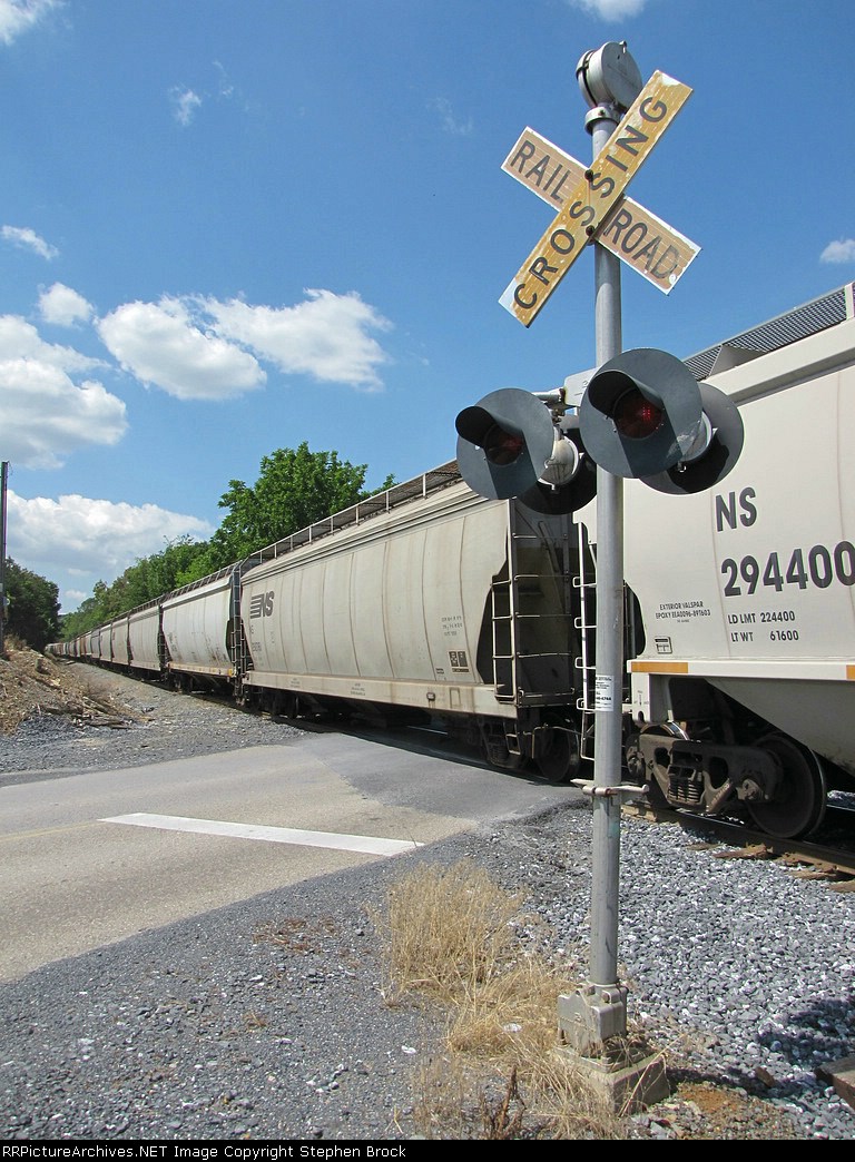 ...and more grain cars on the V92 crossing Buttermilk Creek Rd.