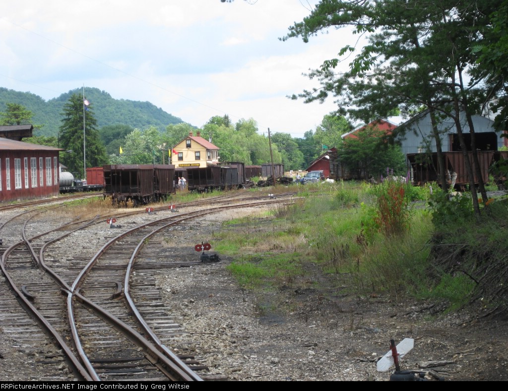 Overview of yard with station in background