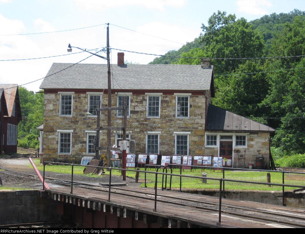 The former mechanics building and yard office