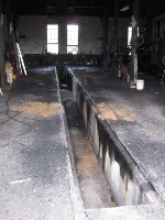 The pit in the roundhouse where EBT 15 usually sits