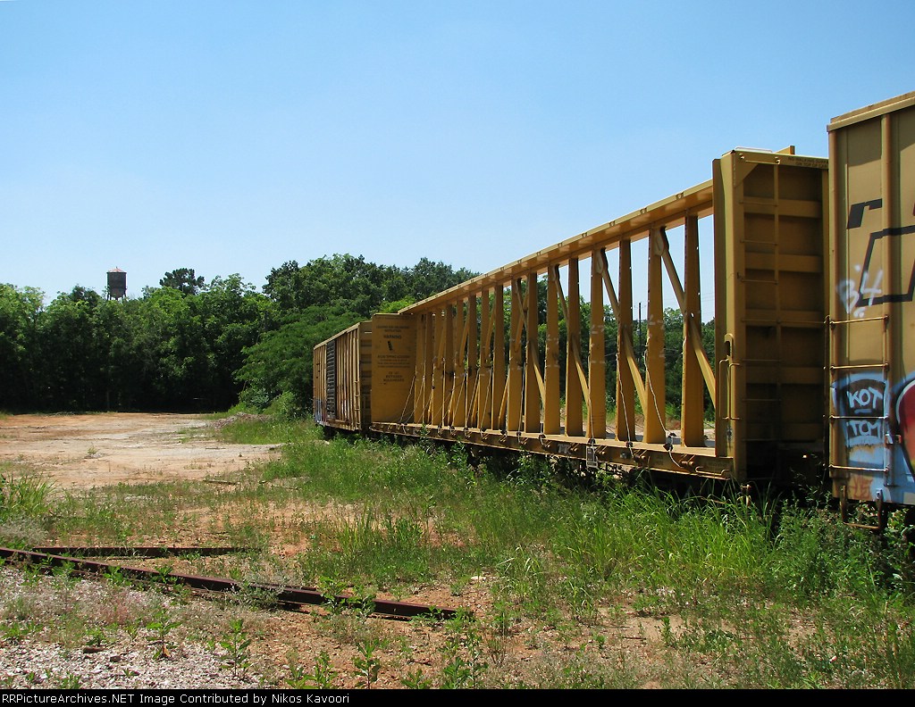 Cars stored on the woodyard spur