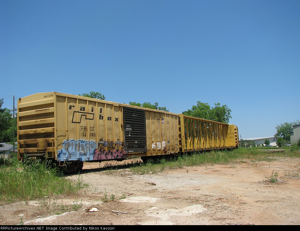 Cars stored on the woodyard spur